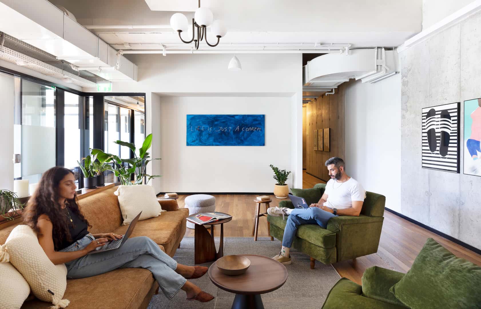 flexible workspace Mindspace in Haifa break out area